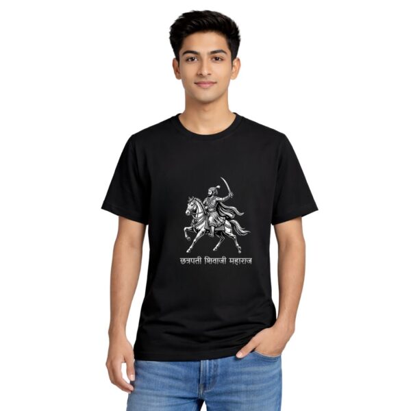 Shivaji Maharaj Silver Horse | Shivaji Maharaj Tshirt Round Neck Half Sleeve